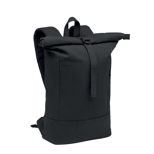 Black - Front - MidOcean Koper Roll Top Laptop Backpack