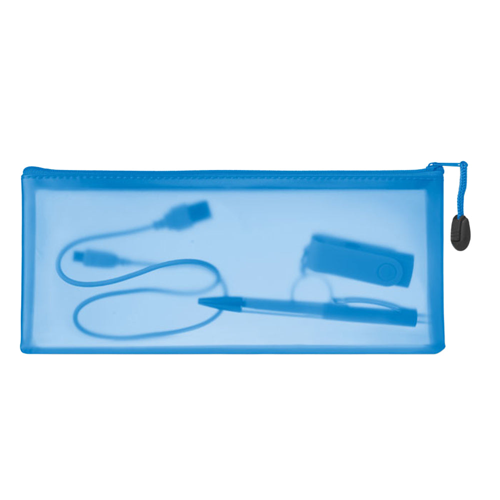 Blue - Back - MidOcean Gran PVC Pencil Case