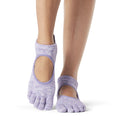 Purple Heather - Back - Toesox Womens-Ladies Bellarina Toe Socks