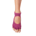 Pink - Side - Toesox Womens-Ladies Bellarina Groovy Half Toe Socks