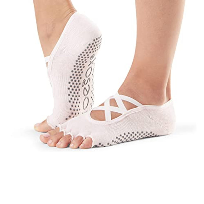 Pink - Back - Toesox Womens-Ladies Elle Toe Socks