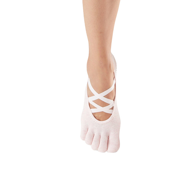 Pink - Side - Toesox Womens-Ladies Elle Toe Socks