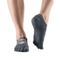 Charcoal Grey - Front - Toesox Womens-Ladies Elle Toe Socks