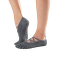 Charcoal Grey - Side - Toesox Womens-Ladies Elle Toe Socks