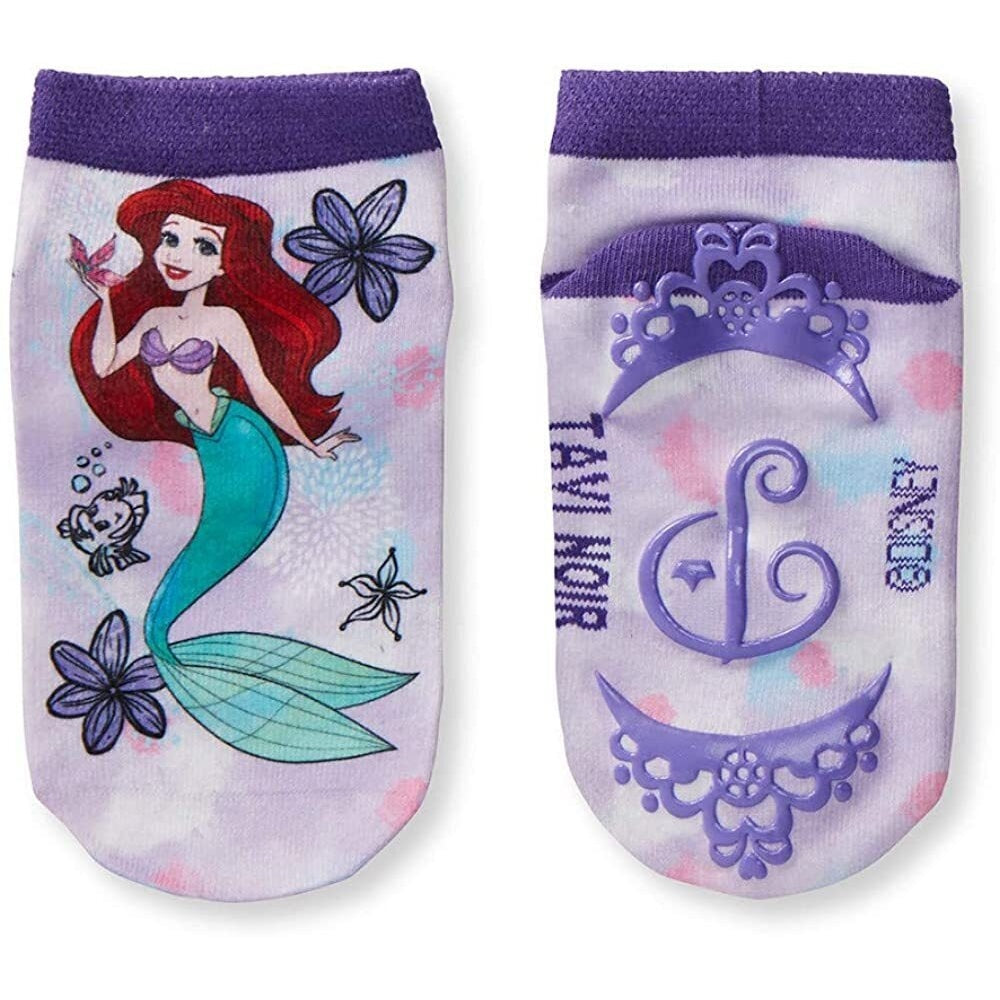 Purple-Blue - Pack Shot - Tavi Noir Childrens-Kids Tiny Soles Princess Disney Ankle Socks (Pack of 2)