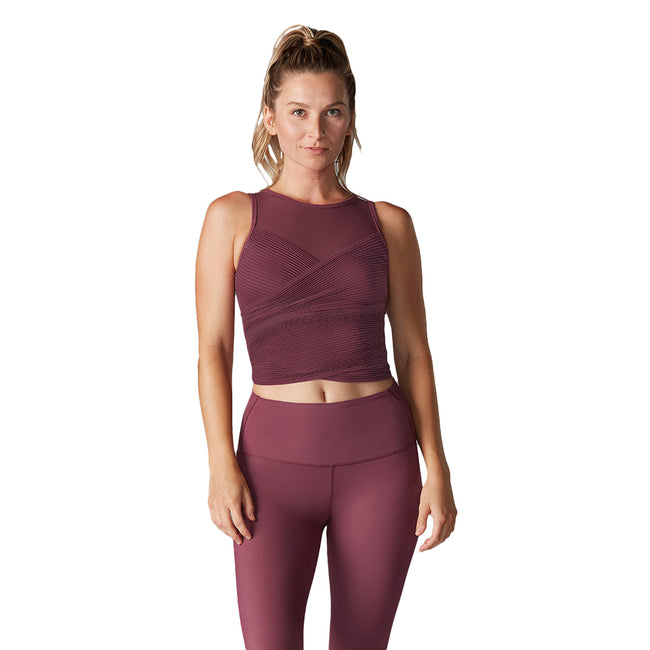 Garnet - Front - Tavi Noir Womens-Ladies Pleated Sports Bra