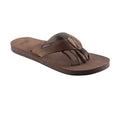 Walnut Brown - Front - Toesox Mens Encino Leather Sandals