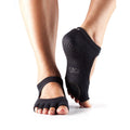 Black - Front - Toesox Womens-Ladies Half Toe Plie Dance Socks