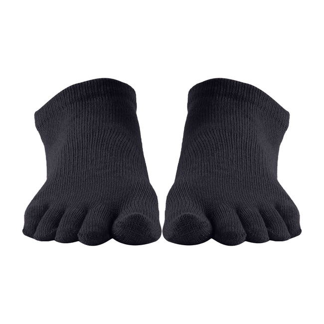 Black - Back - Toesox Womens-Ladies Low Rise Toe Socks