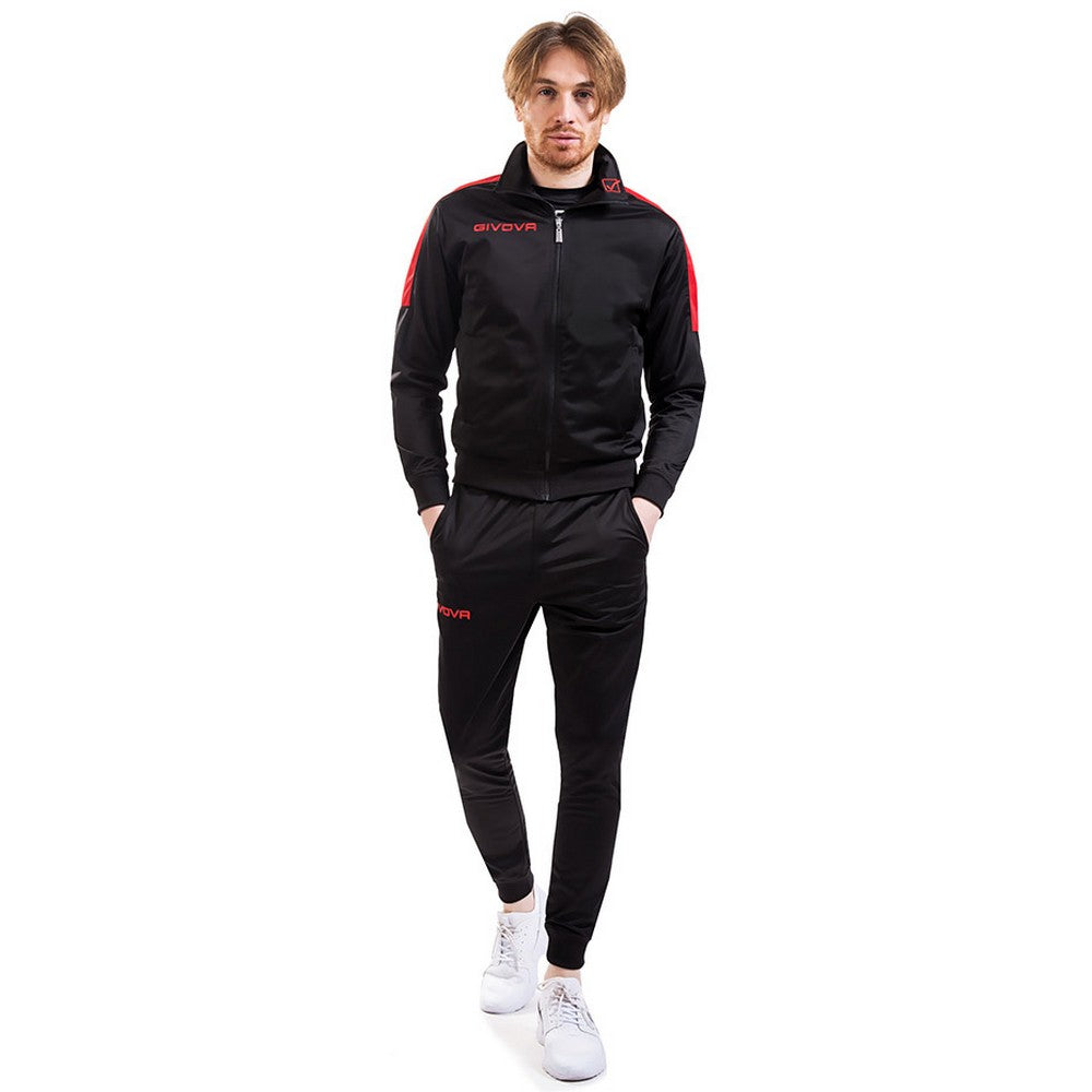 Black-Red - Back - Givova Mens Tuta Revolution Tracksuit