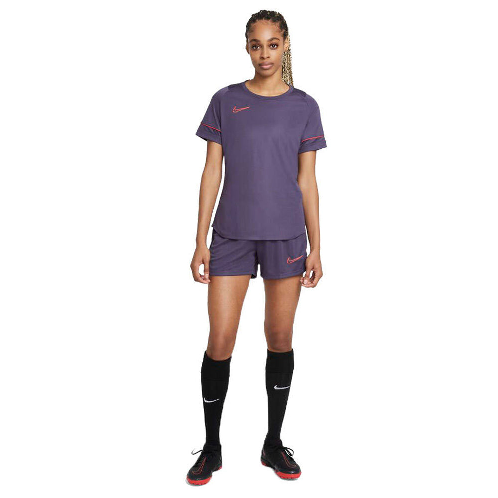 Violet - Side - Nike Womens-Ladies Dri FIT Academy Shorts