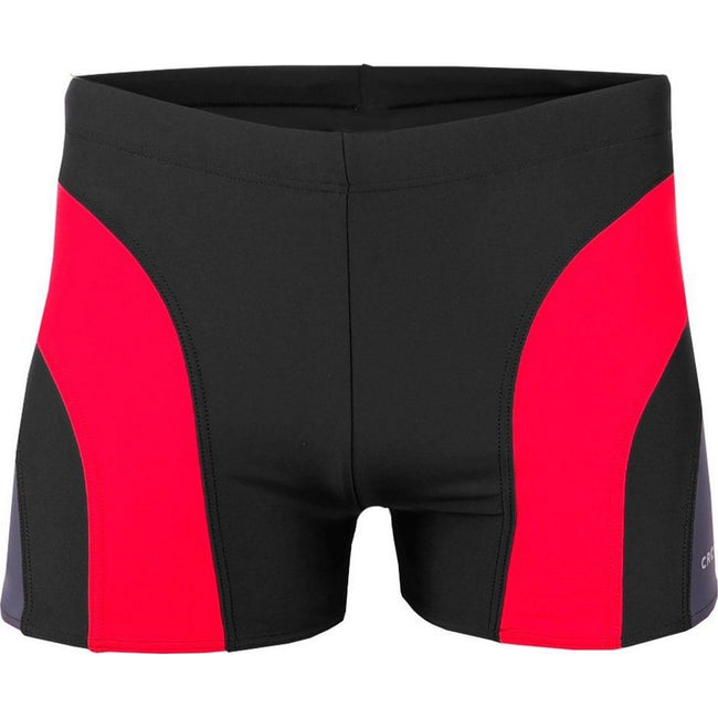 Black-Red-Grey - Front - Crowell Mens Sykes Swim Shorts
