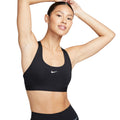 Black - Front - Nike Womens-Ladies Swoosh Light Support Sports Bra