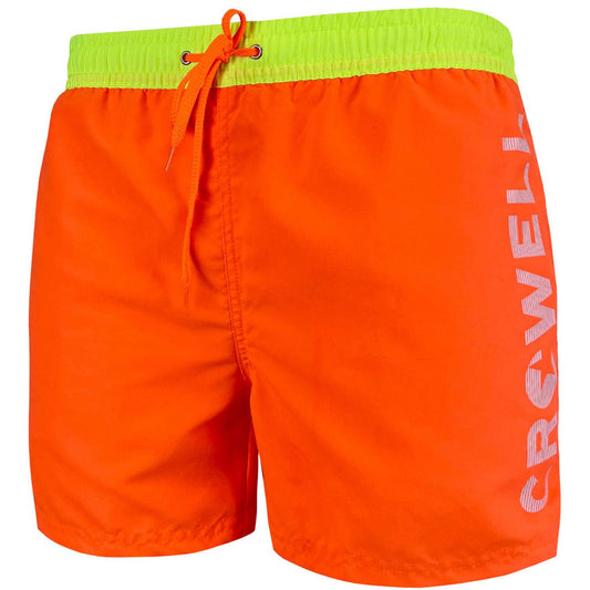 Fluorescent Orange - Front - Crowell Mens Swim Shorts