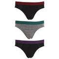 Red-Teal-Purple - Front - Tom Franks Mens Briefs Underwear With Striped Waistband (3 Pack)
