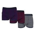 Purple-Grey-Raspberry - Front - Tom Franks Mens Striped Trunks Underwear (3 Pack)