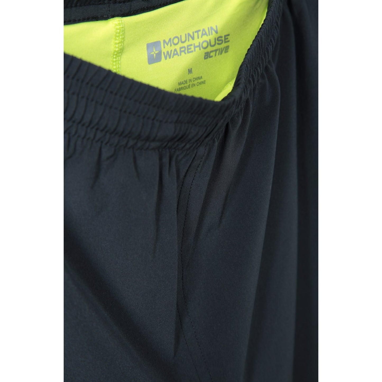 Black - Close up - Mountain Warehouse Mens Motion 2 in 1 Shorts