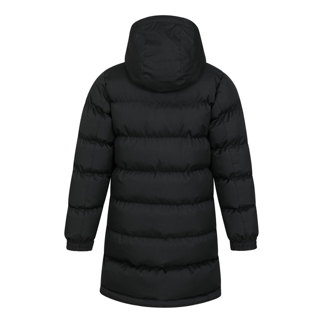 Black - Back - Mountain Warehouse Childrens-Kids Water Resistant Longline Padded Jacket