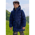 Dark Blue - Front - Mountain Warehouse Childrens-Kids Water Resistant Longline Padded Jacket