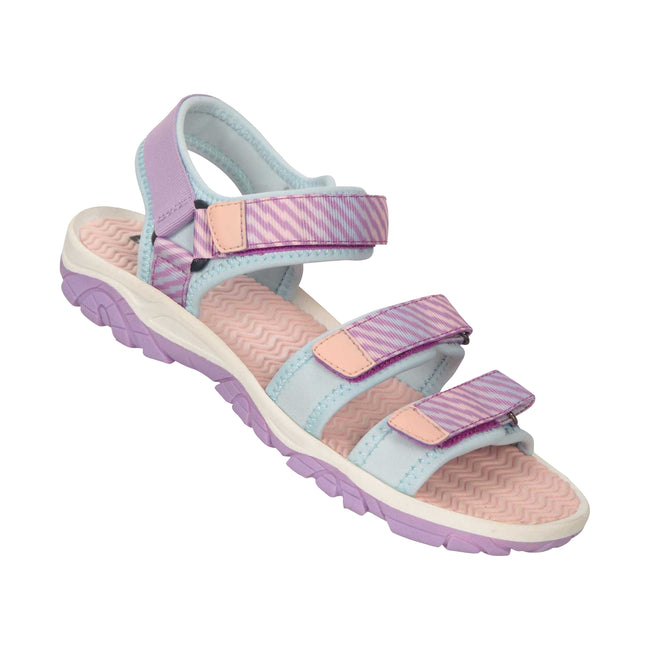Purple - Front - Mountain Warehouse Childrens-Kids 3 Touch Fastening Strap Sandals