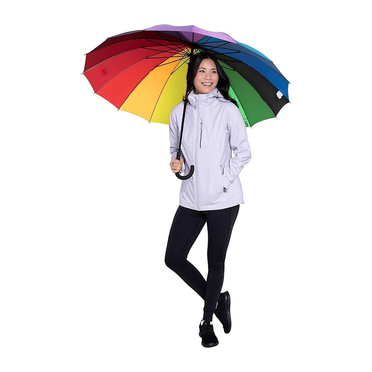 Multicoloured - Pack Shot - Mountain Warehouse Rainbow Stick Umbrella