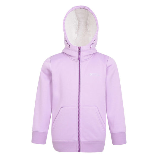 Purple - Front - Mountain Warehouse Childrens-Kids Alpine II Full Zip Hoodie