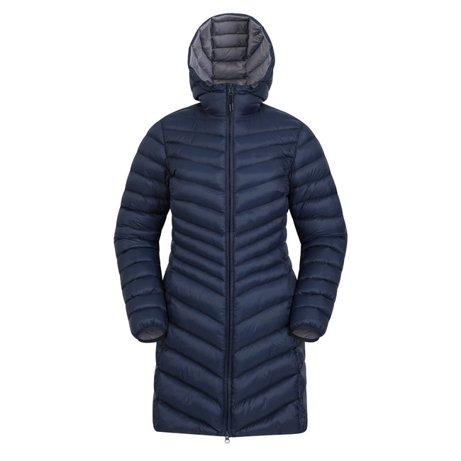 Navy - Front - Mountain Warehouse Womens-Ladies Florence Long Padded Jacket
