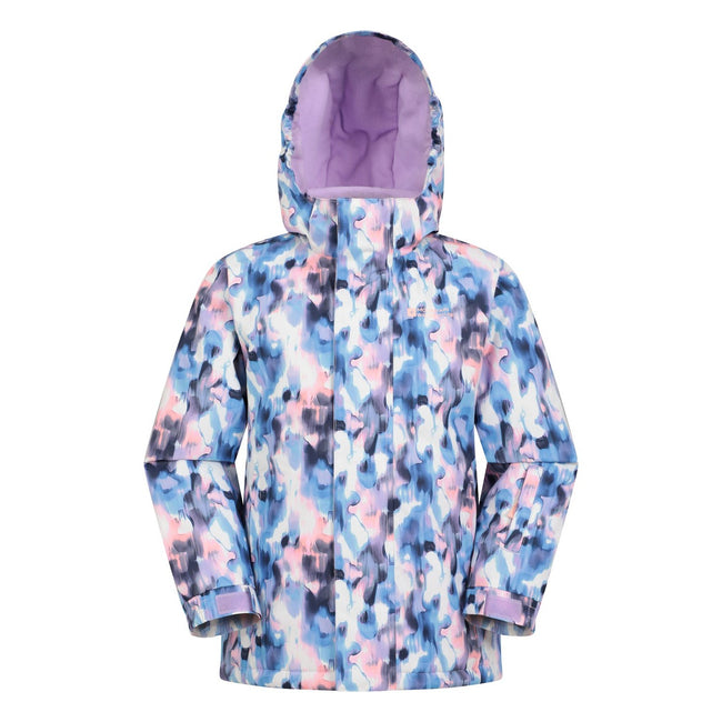 Green - Front - Mountain Warehouse Childrens-Kids Snowdrop Watercolour Ski Jacket