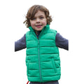 Green - Close up - Mountain Warehouse Childrens-Kids Rocko Plain Padded Gilet