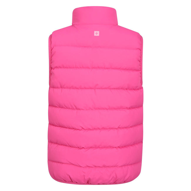 Pink - Back - Mountain Warehouse Childrens-Kids Rocko Plain Padded Gilet