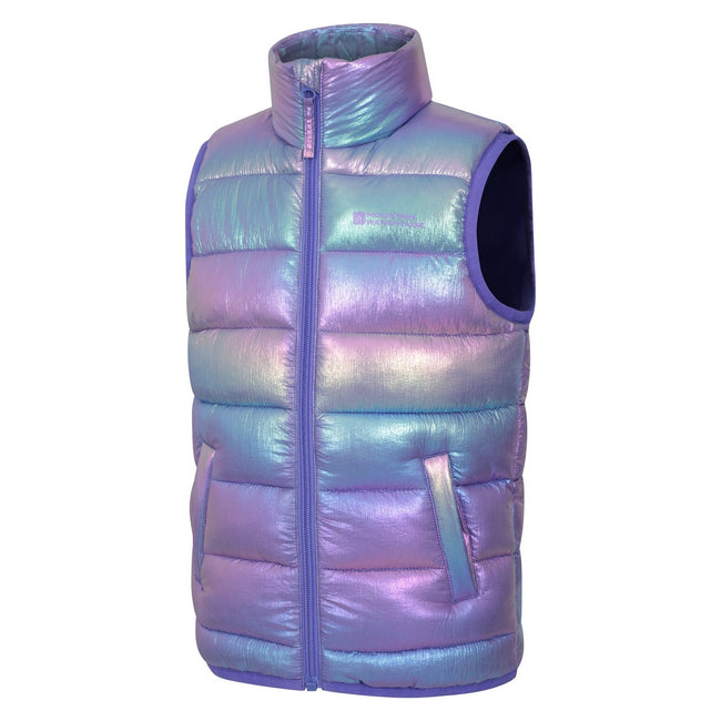 Blue - Side - Mountain Warehouse Childrens-Kids Rocko Plain Padded Gilet