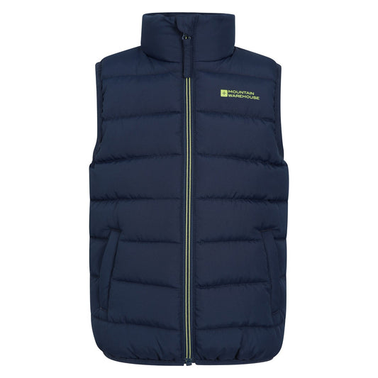 Dark Blue - Front - Mountain Warehouse Childrens-Kids Rocko Plain Padded Gilet