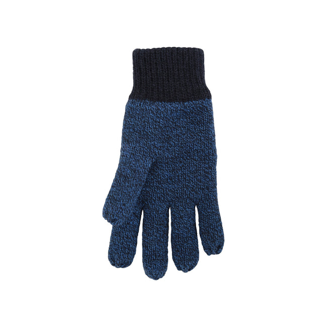Navy - Back - Mountain Warehouse Childrens-Kids Thinsulate Melange Two Tone Gloves