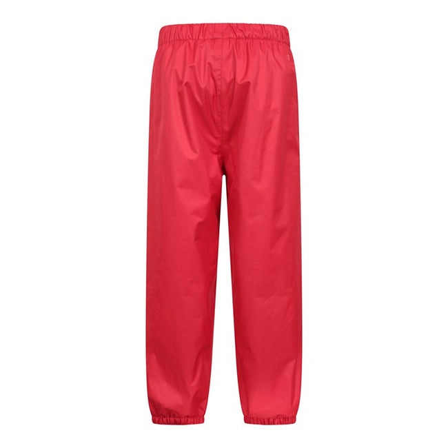 Red - Back - Mountain Warehouse Childrens-Kids Fleece Lined Waterproof Trousers