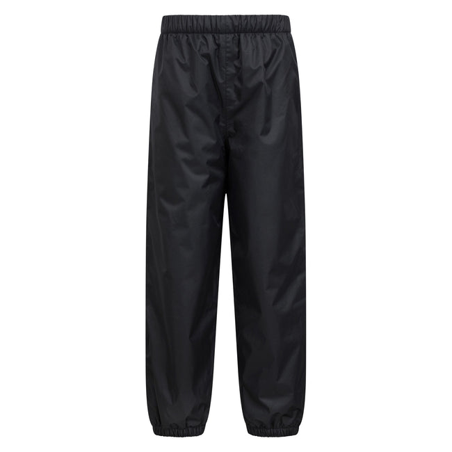 Black - Front - Mountain Warehouse Childrens-Kids Fleece Lined Waterproof Trousers