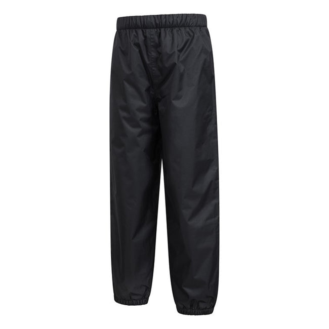 Black - Side - Mountain Warehouse Childrens-Kids Fleece Lined Waterproof Trousers