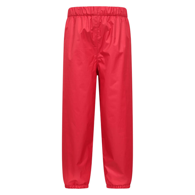 Red - Front - Mountain Warehouse Childrens-Kids Fleece Lined Waterproof Trousers