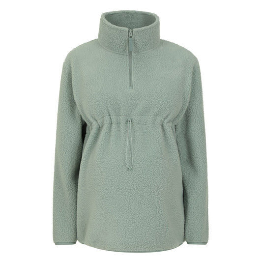 Khaki Green - Front - Mountain Warehouse Womens-Ladies Cosy Sherpa Half Zip Maternity Fleece Top