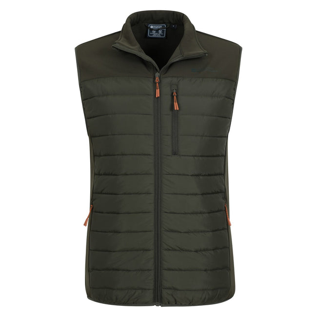 Green - Pack Shot - Mountain Warehouse Mens Turbine II Hybrid Padded Gilet