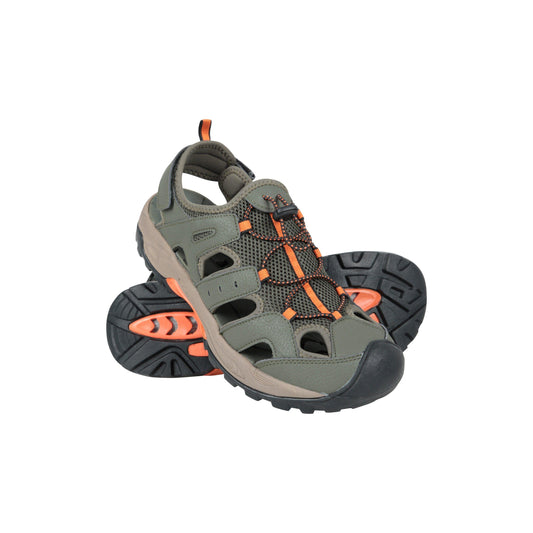 Khaki Green - Front - Mountain Warehouse Mens Rift Drainage Sandals