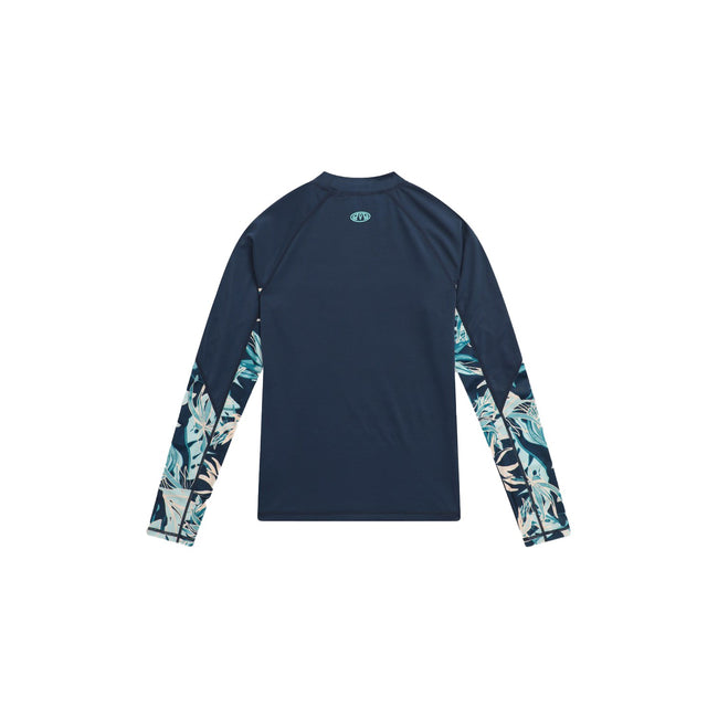 Navy - Back - Animal Womens-Ladies Lillie Contrast Panel Rash Guard