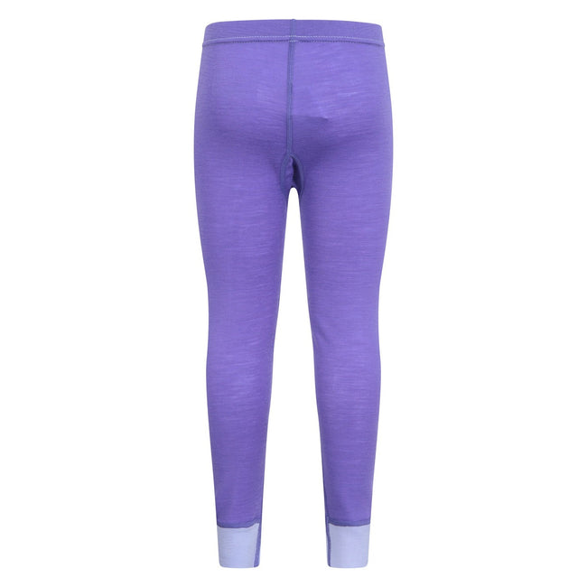 Purple - Back - Mountain Warehouse Childrens-Kids Merino Wool Base Layer Bottoms