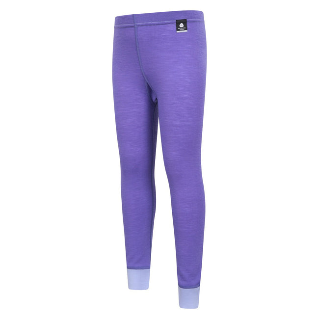 Purple - Side - Mountain Warehouse Childrens-Kids Merino Wool Base Layer Bottoms