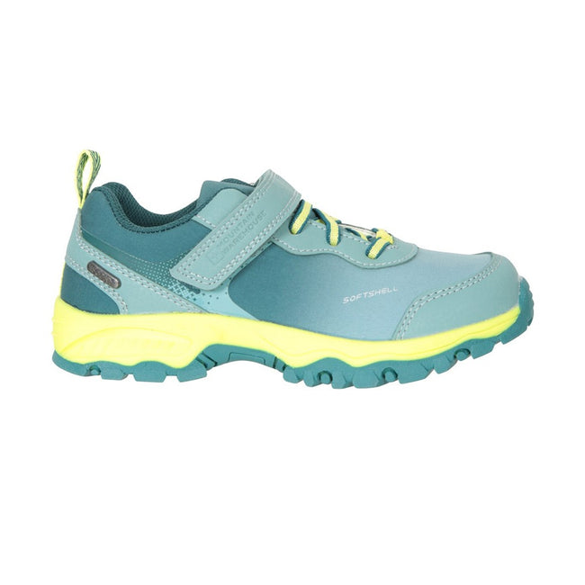 Green - Back - Mountain Warehouse Childrens-Kids Active Softshell Waterproof Walking Shoes