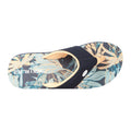 Blue-Yellow - Back - Animal Womens-Ladies Leaf Print Recycled Flip Flops