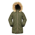 Dark Khaki - Front - Mountain Warehouse Childrens-Kids Galaxy Water Resistant Padded Jacket