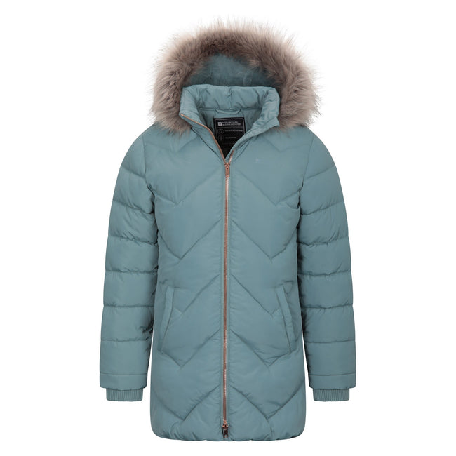 Teal - Pack Shot - Mountain Warehouse Childrens-Kids Galaxy Water Resistant Padded Jacket