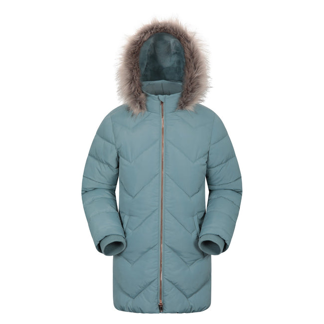 Teal - Front - Mountain Warehouse Childrens-Kids Galaxy Water Resistant Padded Jacket