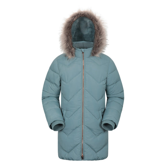 Teal - Front - Mountain Warehouse Childrens-Kids Galaxy Water Resistant Padded Jacket