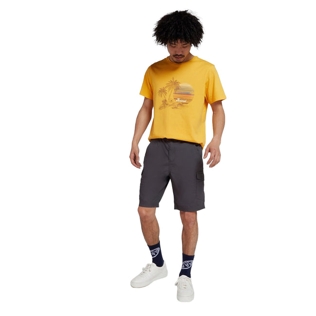 Black - Side - Animal Mens Haze Organic Cargo Shorts